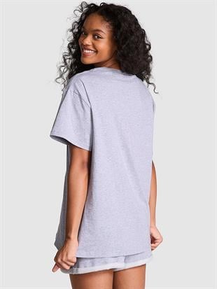 Oversize Kısa Kollu Kampüs Tişört