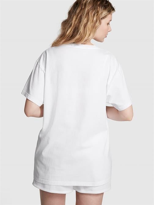 Oversize Kısa Kollu Kampüs Tişört