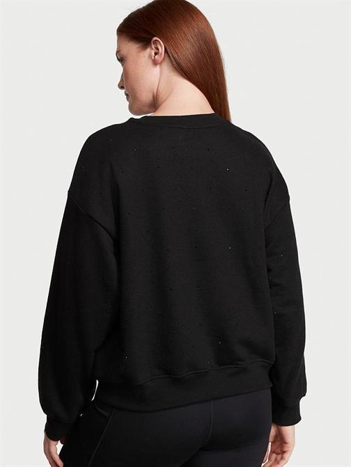 Pamuklu Bisiklet Yaka Oversize Polar Sweatshirt