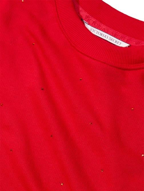Pamuklu Bisiklet Yaka Oversize Polar Sweatshirt