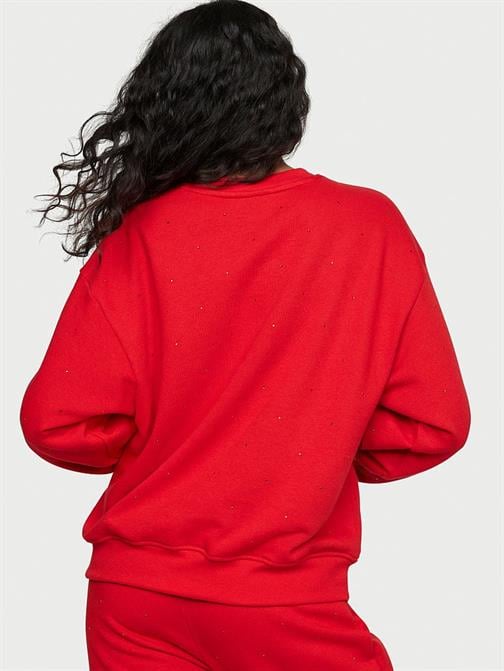 Pamuklu Bisiklet Yaka Oversize Polar Sweatshirt