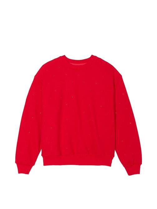 Pamuklu Bisiklet Yaka Oversize Polar Sweatshirt