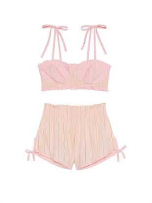 Pamuklu Bralette & Fırfırlı Şort Takım
