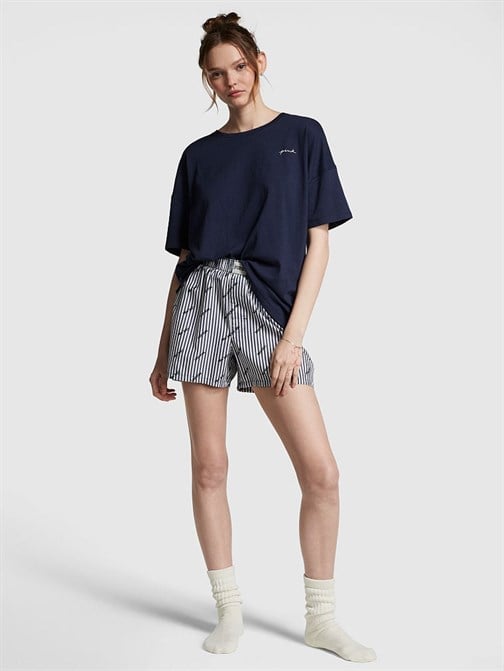 Pamuklu Oversize Pijama Üstü