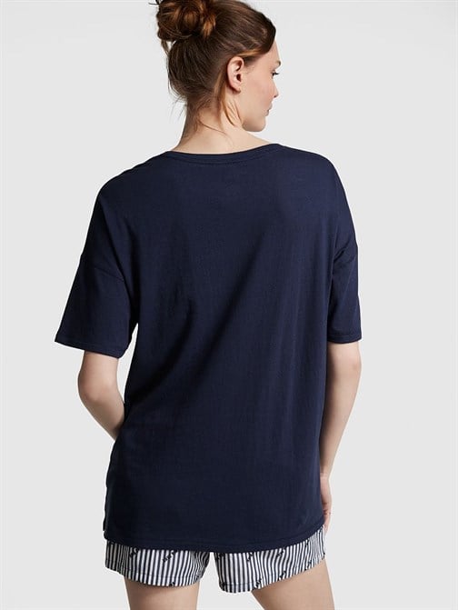 Pamuklu Oversize Pijama Üstü