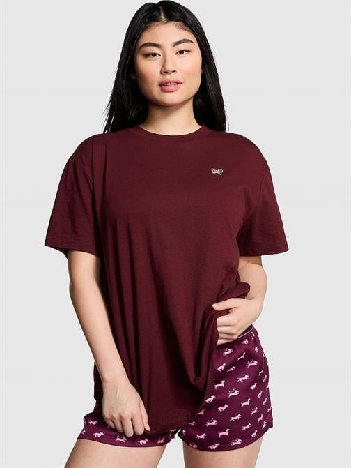 Pamuklu Oversize Uyku Tişörtü