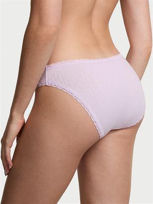 Pamuklu Pointelle Dantel Kenarlı Bikini Külot