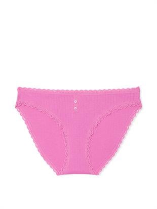 Pamuklu Pointelle Dantel Kenarlı Bikini Külot