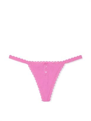 Pamuklu Pointelle Dantelli V-String Külot