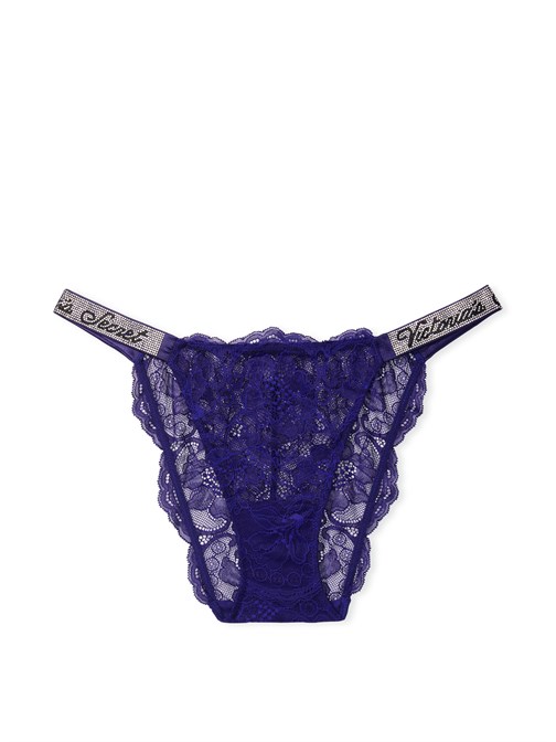 Parlak Dantelli Strap Bikini Külot