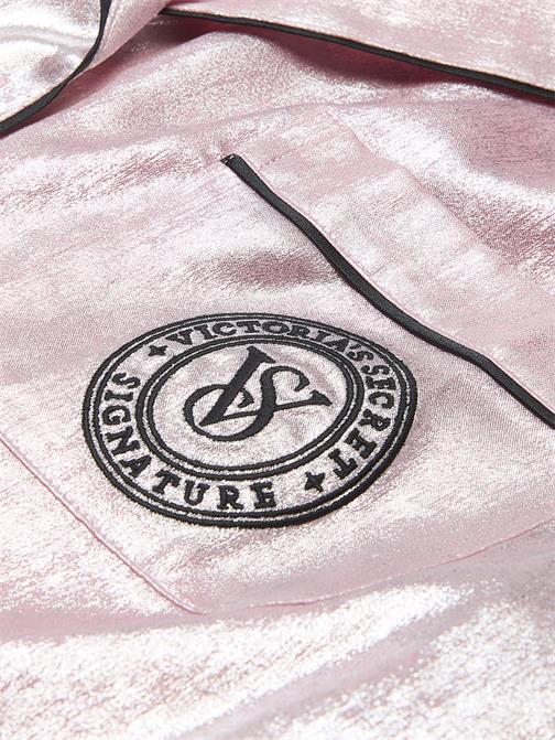 Parlak Saten Kısa Pijama Takımı