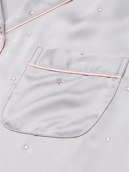 Parlak Saten Uzun Pijama Takımı