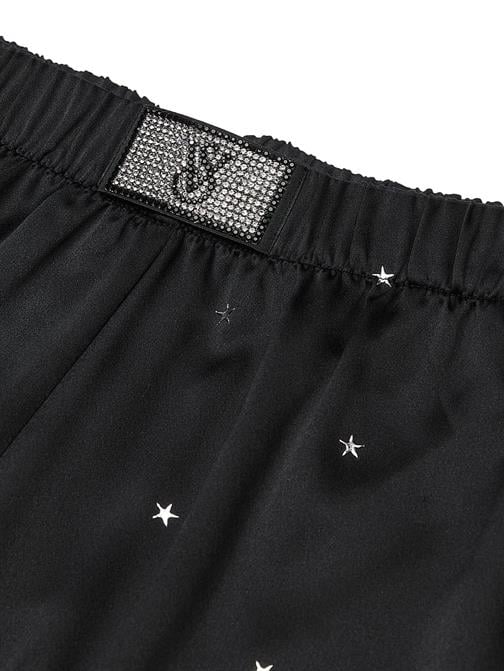 Parlak Saten Uzun Pijama Takımı