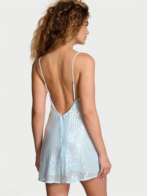 Payetli Simli Mini Slip Elbise