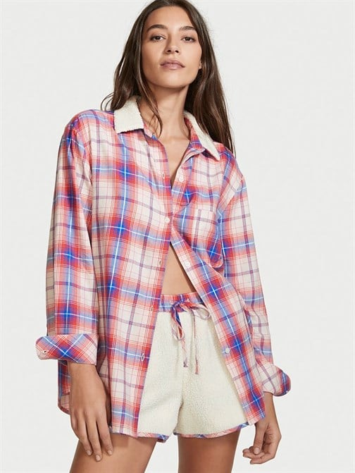 Peluş Polar Uzun Kollu Flannel Pijama Takımı