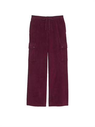 PINK Mikro Polar Geniş Paça Kargo Pantolon