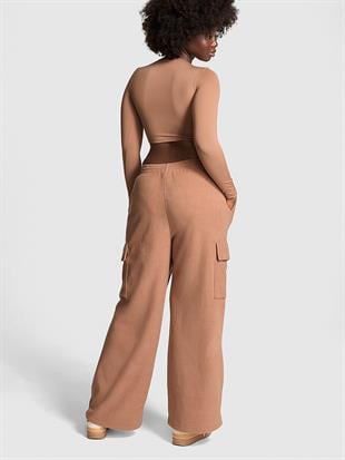 PINK Mikro Polar Geniş Paça Kargo Pantolon