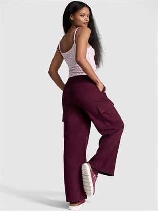 PINK Mikro Polar Geniş Paça Kargo Pantolon