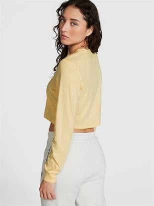 Premium Pamuklu Crop Uzun Kollu Tişört