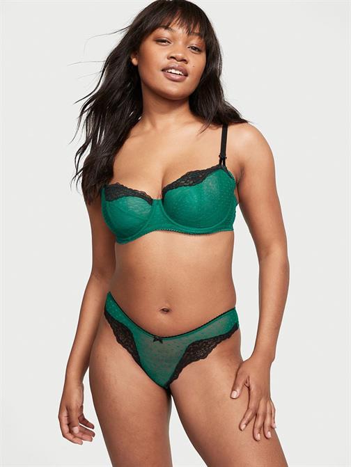 Puantiye Tüllü Dantelli Brazilian Külot