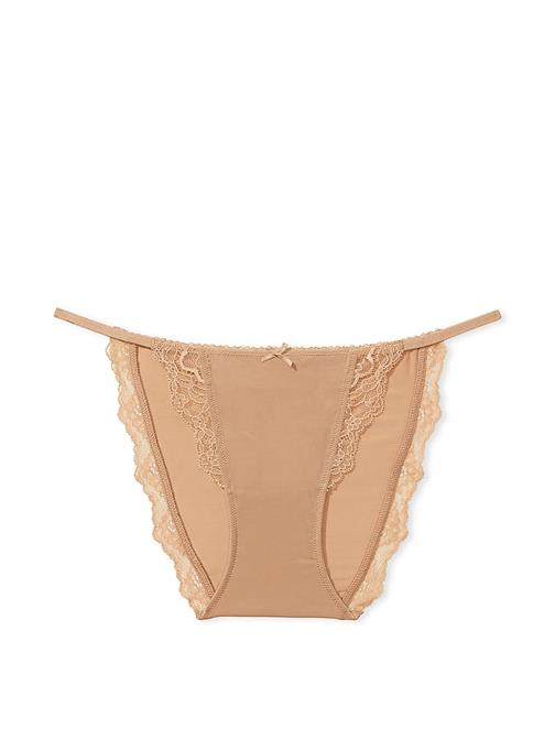 Pürüzsüz Dantelli Mini Askılı Bikini Külot