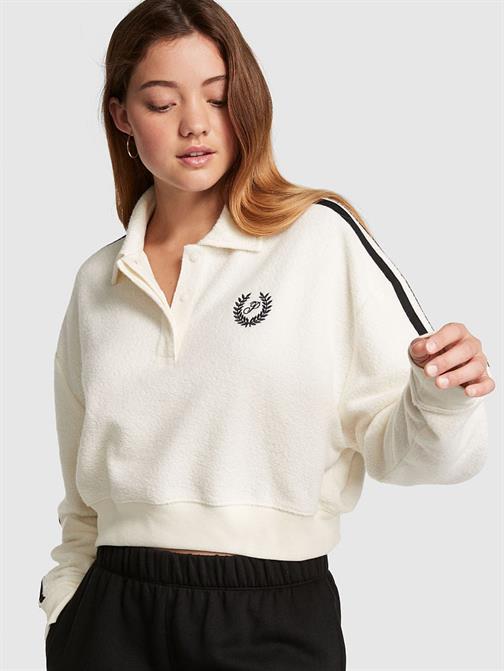 Reverse Crop Polo Sweatshirt