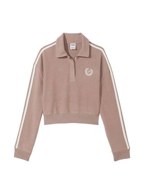 Reverse Crop Polo Sweatshirt