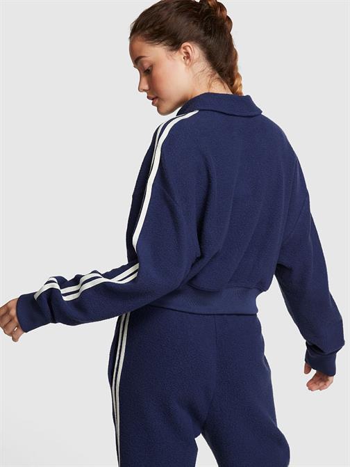 Reverse Crop Polo Sweatshirt