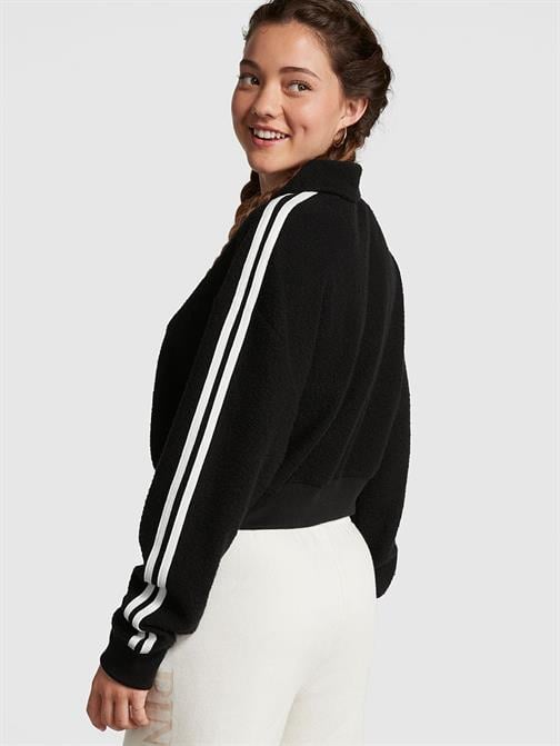 Reverse Crop Polo Sweatshirt