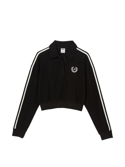 Reverse Crop Polo Sweatshirt