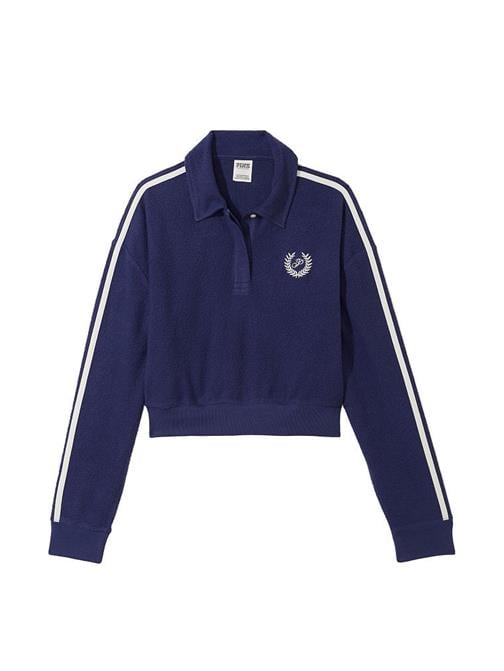 Reverse Crop Polo Sweatshirt