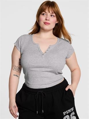 Ribanalı Henley Tişört