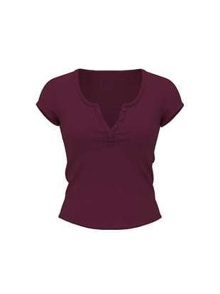 Ribanalı Henley Tişört