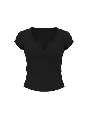 Ribanalı Henley Tişört