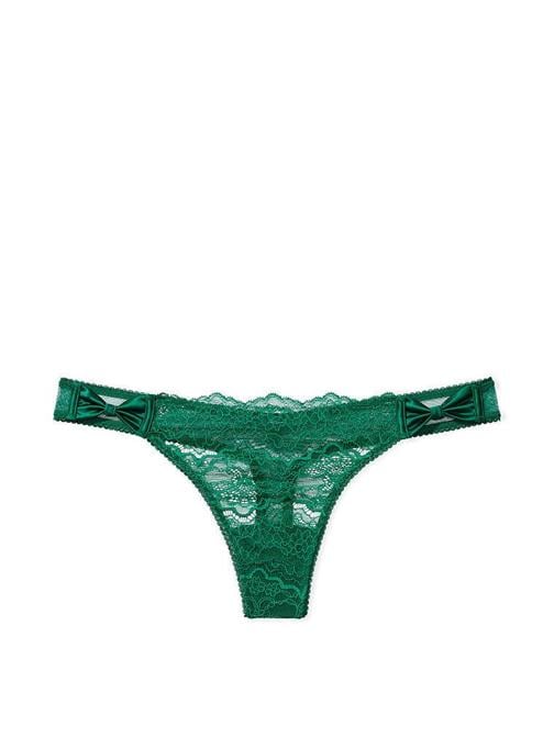 Saten Fiyonklu Dantel Tanga Külot