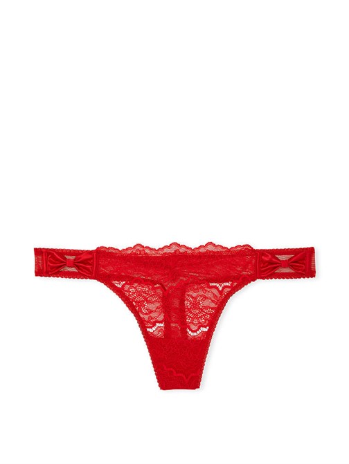 Saten Fiyonklu Dantel Tanga Külot