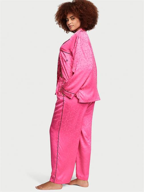 Saten Jakarlı Pijama Takımı