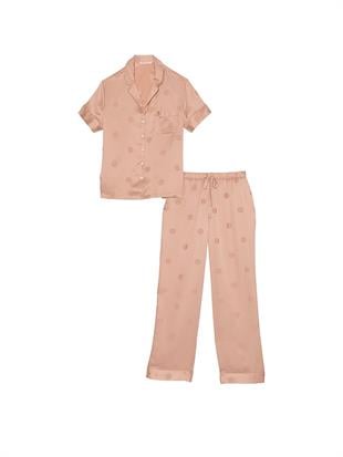 Saten Kısa Kollu Pijama Takımı