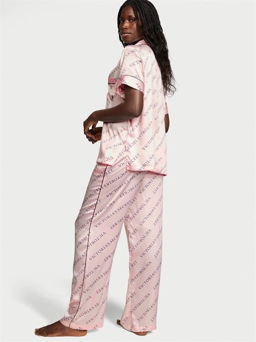Saten Kısa Kollu Pijama Takımı