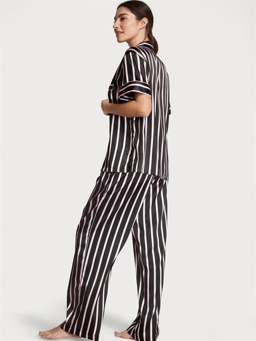Saten Kısa Kollu Pijama Takımı