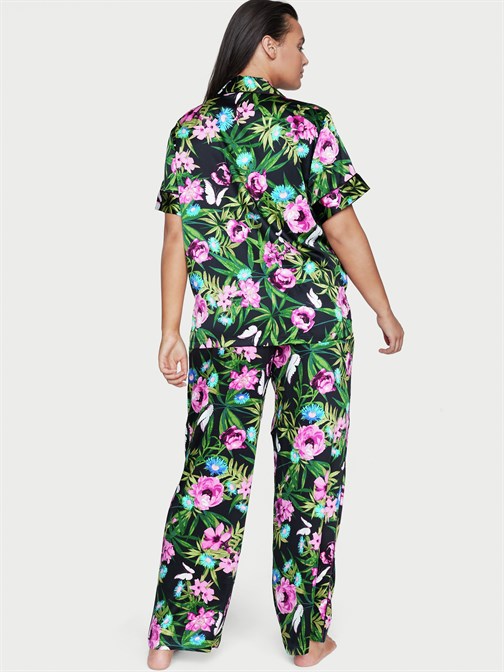 Saten Kısa Kollu Pijama Takımı