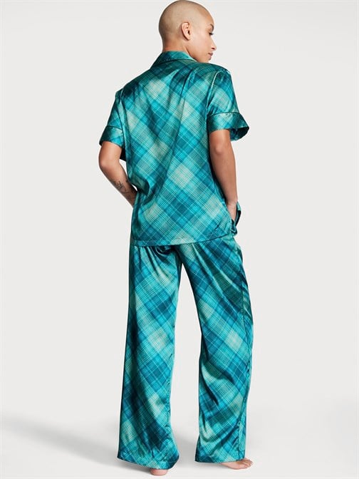 Saten Kısa Kollu Pijama Takımı