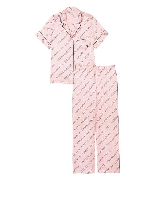Saten Kısa Kollu Pijama Takımı