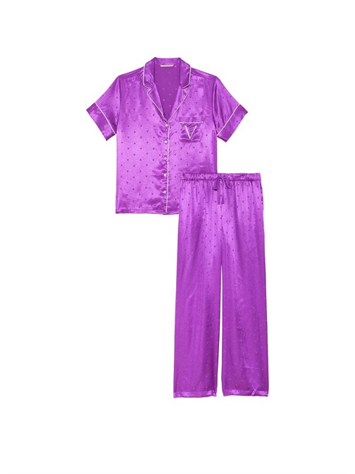 Saten Kısa Kollu Pijama Takımı