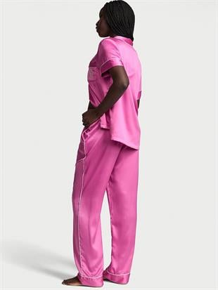 Saten Kısa Kollu Pijama Takımı
