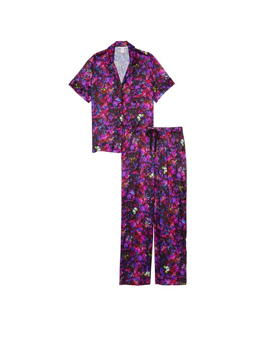 Saten Kısa Kollu Pijama Takımı