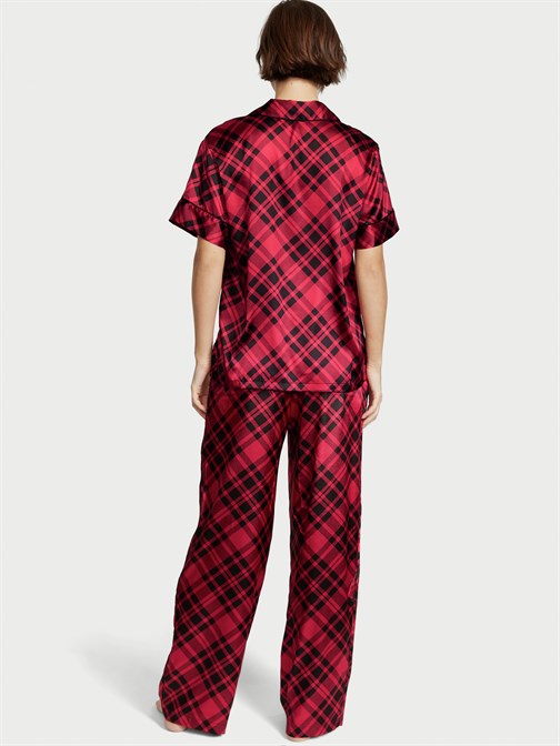 Saten Kısa Kollu Pijama Takımı