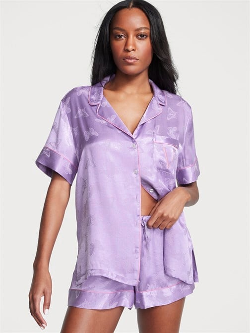 Saten Kısa Pijama Takımı