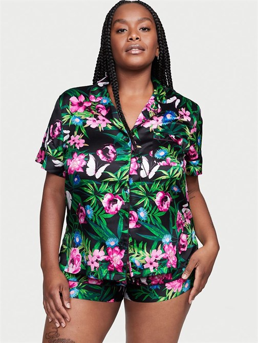 Saten Kısa Pijama Takımı