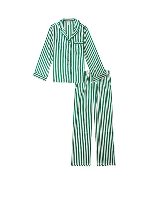 Saten Uzun Pijama Seti